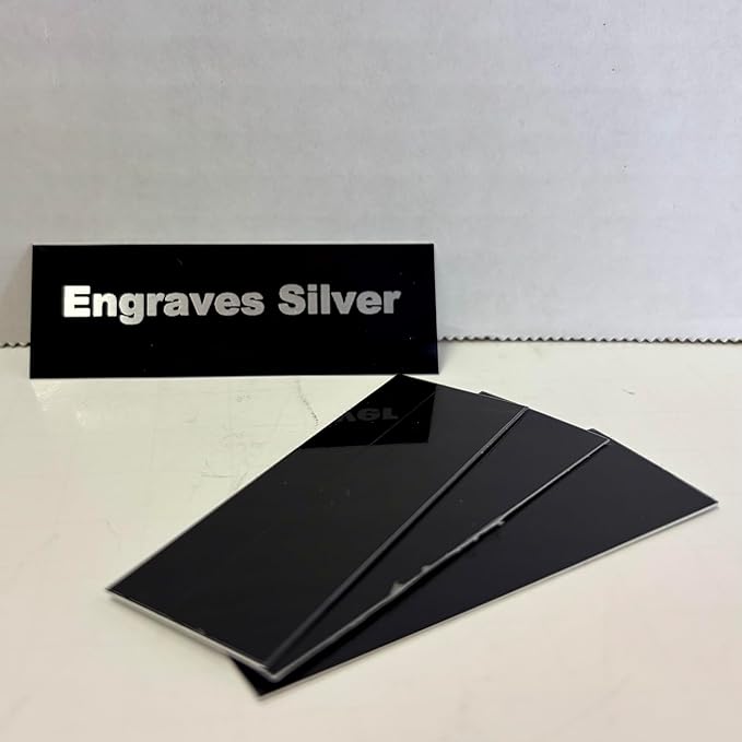 Blank Metal Plates for Laser Engraving - 4 Pack | Aluminum Sheets 0.020" Thick | CO2, Diode, Fiber Laser Compatible | Multiple Sizes & Colors (Black (engraves silver), 1.5x4 inch)