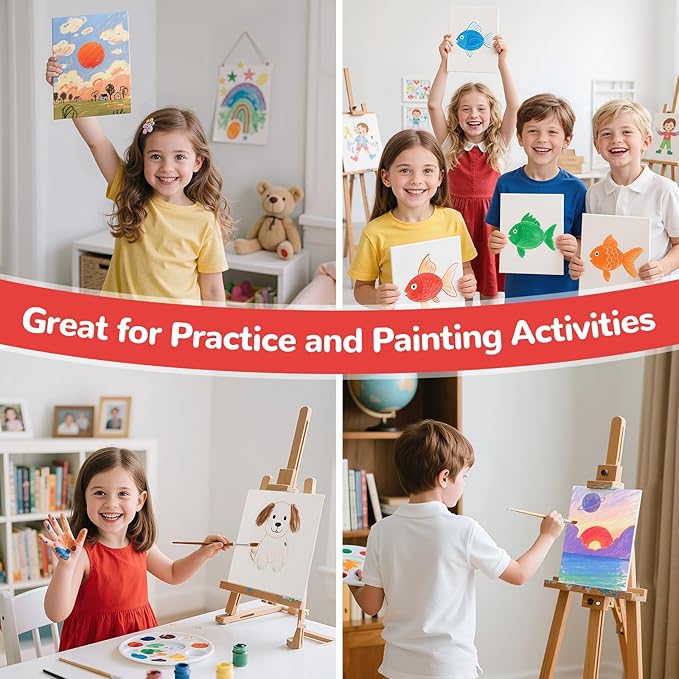 Canvas Boards for Painting 72 Pack, 5x7 Inch Panels, 100% Cotton White Blank Boards, Art Supplies for Acrylics Oil Watercolor Tempera Paints