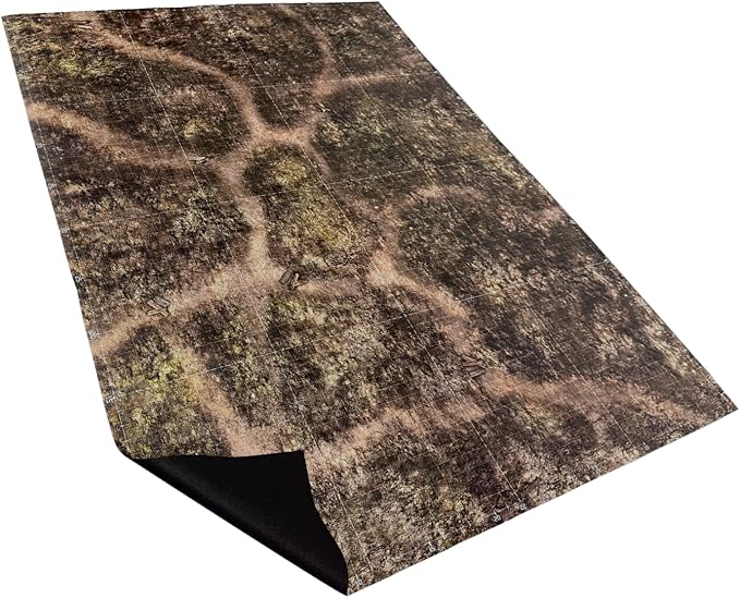 44'' x 60'' Battle Mat Gridded War-Gaming Mat for WHAoS - Made of Synthetic Leather, 1.1mm Thickness (Blighted Gloommoor)