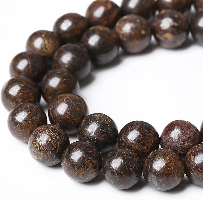 58pcs 6mm Natural Stone Beads Brown Bronzite Gemstone Round Loose Beads for Jewelry Making DIY Bracelet Necklace