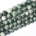 45pcs 8mm Natural Green Spot Stone Stone Beads for Jewelry Making Loose Spacer Round Beads DIY Bracelets Necklaces 15" (8mm, Green Spot Stone)