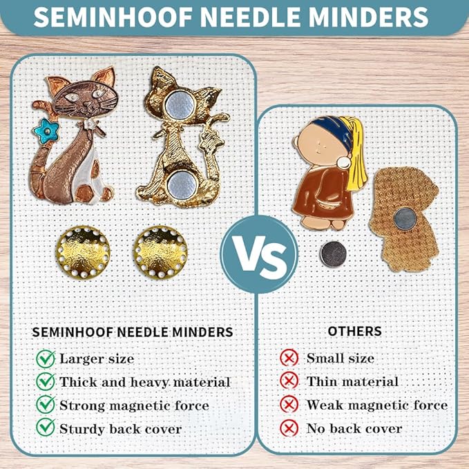 Magnetic Needle Minder Magnet Embroidery Accessories and Supplies Embroidery Needle Holder Cross Stitch Holder Needlework Supplies (Cardinal) (cat)