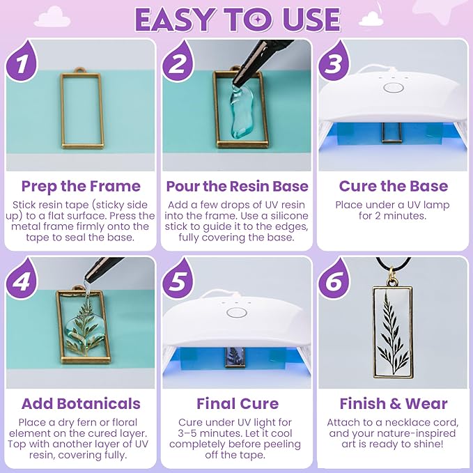 LET'S RESIN Jewelry Making Kit - 153Pcs Crystal Clear 250g UV Resin with UV Lamp,Jewelry Resin Molds, Starter kit for Keychain, Earring Making, Craft Decor