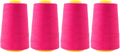 Mandala Crafts 4 Pack of Serger Threads Cones Spools - 40S/2 24000 Yards Polyester Hot Pink Threads for Sergers Machine and Overlock Quilting Sewing Machine