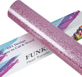 FUNKAKA Glitter Pink HTV Heat Transfer Vinyl Rolls, 12" x 8ft PU Iron on Vinyl for T-Shirt Pink Glitter HTV Vinyl for All Cutter Machines Easy to Cut & Weed for Heat Vinyl Design
