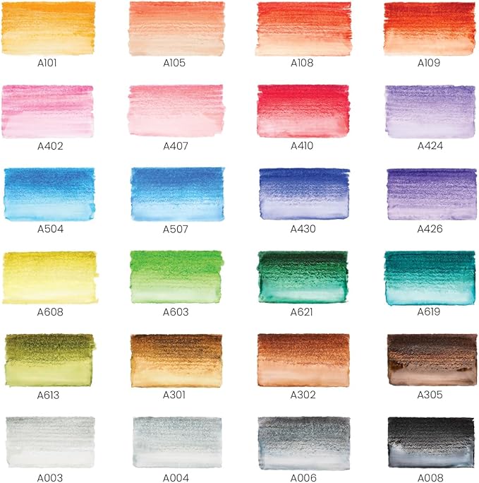 ARTEZA Watercolor Paint Pens, 24 Watercolor Brush Pens with Flexible Nylon Brush Tips, Paint Markers for Artists, and Beginners