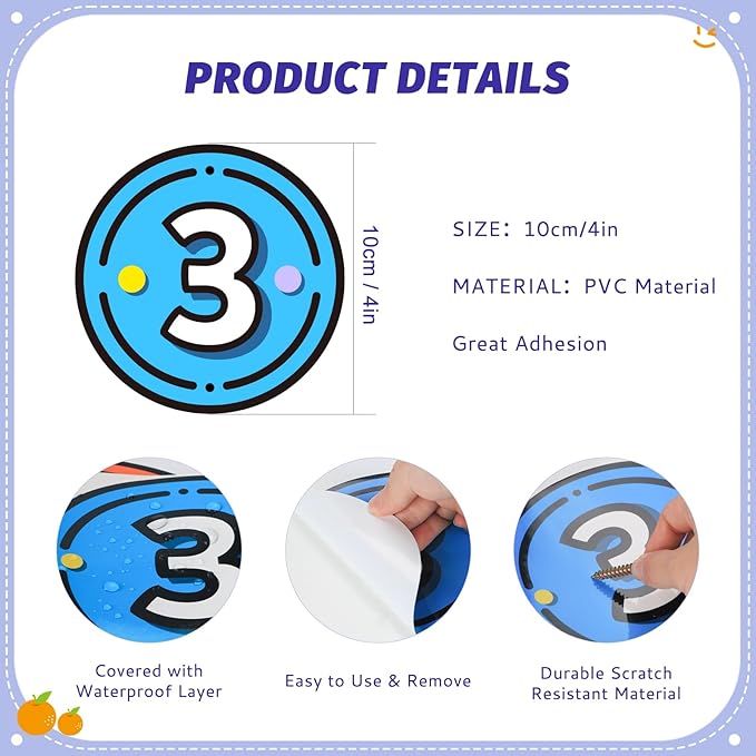40PCS Line Up Spots for Classroom Floor, 4” Floor Numbers Stickers for Back to School Kindergarten Preschool Elementary Supplies
