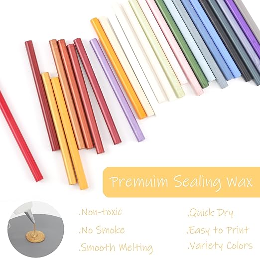 52pcs White Sealing Wax Sticks for Seal Stamp, Premium Glue Gun Sticks for Envelope Letter, Wedding Invitation Craft Adhesive, Great Gift Ideas (Mini Size)