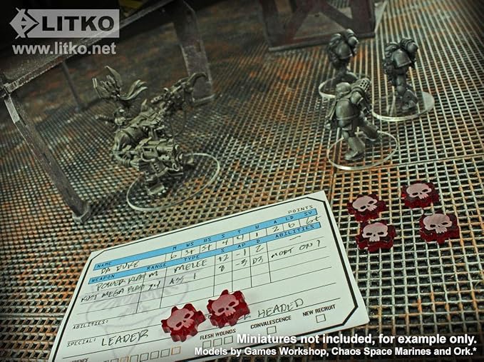 LITKO Flesh Wound Tokens Compatible with Warhammer: Kill Team, Translucent Red (15)
