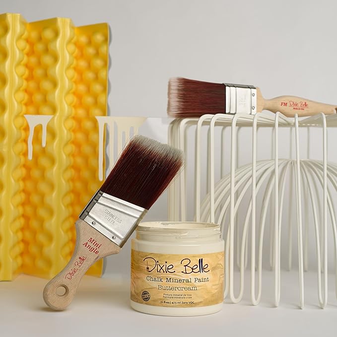 Dixie Belle Paint Company Chalk Finish Furniture Paint - Buttercream (32oz) - Matte Creamy White Chic Chalk Mineral DIY Furniture Paint
