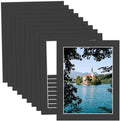 MBC Mat Board Center, 10 Pack 11X14 for 9X12 Black Picture Mats Frame Mattes, Bevel Cut, Acid Free, 4-Ply Thickness