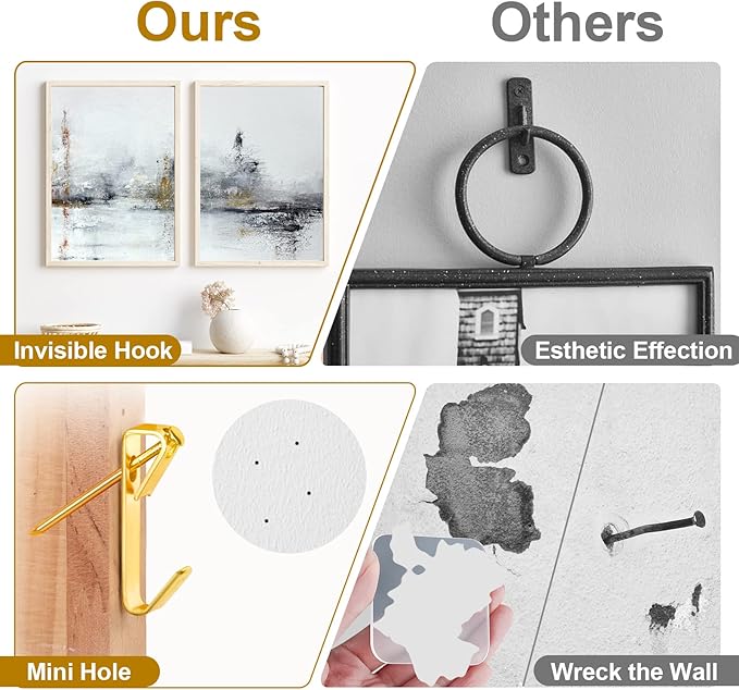 372 PCS Picture Hanging Kit, Christmas Decorations Indoor Outside Picture Hangers, Heavy Duty Picture Frame Mirror Wall Hanging Hardware Hooks Kit with Nails Sawtooth for Hanging Picture