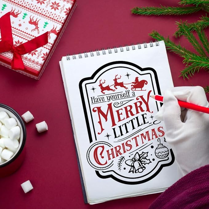 Christmas Stencils for Crafts Reusable A4 Christmas Stencil Holiday Stencils for Painting on Wood Fabrics Porch Hanger Decor