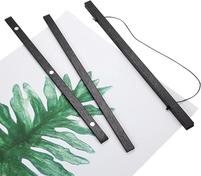 WITCOLOR 32" Wide Magnetic Poster Hanger Frame - 32x24 32x45 32x40 Wooden Poster Frame, Solid Black Wood, Strong Magnets for Easy Hanging Posters Maps Pictures Canvas Scrolls Print Wall Art