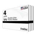 Trotec TroLase | 12"x24"x1/16", 4 Pcs | White/Black | 2 Ply | Modified Acrylic | Laser Engraving Double Color Plastic Sheet | Engraving Blanks for Laser, Saw, Guillotine | Made in USA