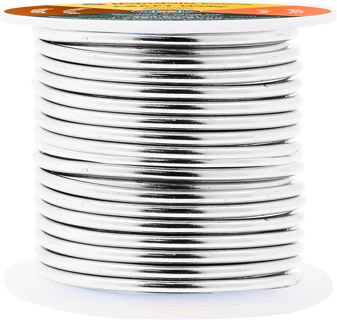 Mandala Crafts 8 Gauge Anodized Aluminum Craft Wire for Jewelry Making - 32 FT Colored Flexible Silver Wire - Bendable for Bonsai Armature Crafting Sculpting