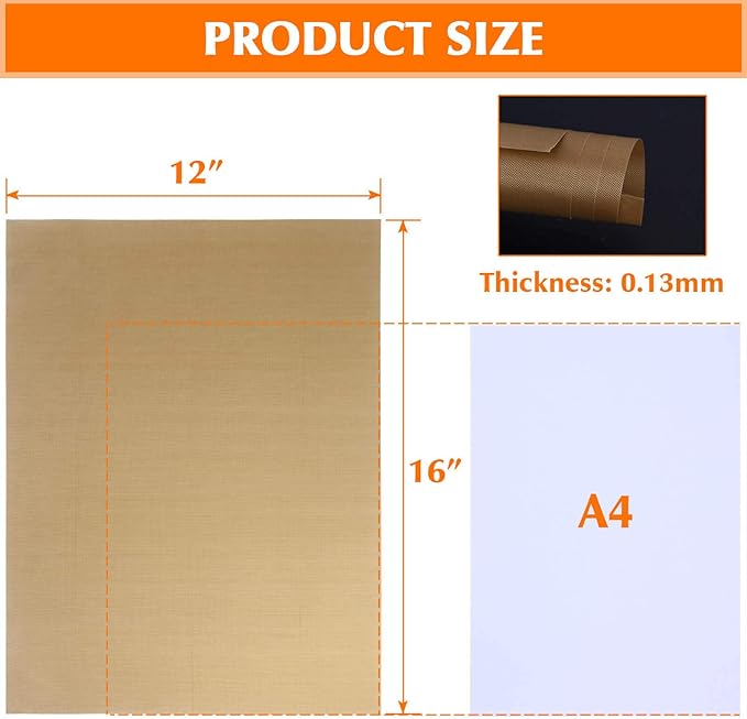 Teflon Sheet for Heat Press, 15 Pack Selizo Heat Transfer Cover Paper Heat Resistant Transfer Protector Sheets for Cricut Iron HTV Vinyl, Sublimation, Baking and Craft