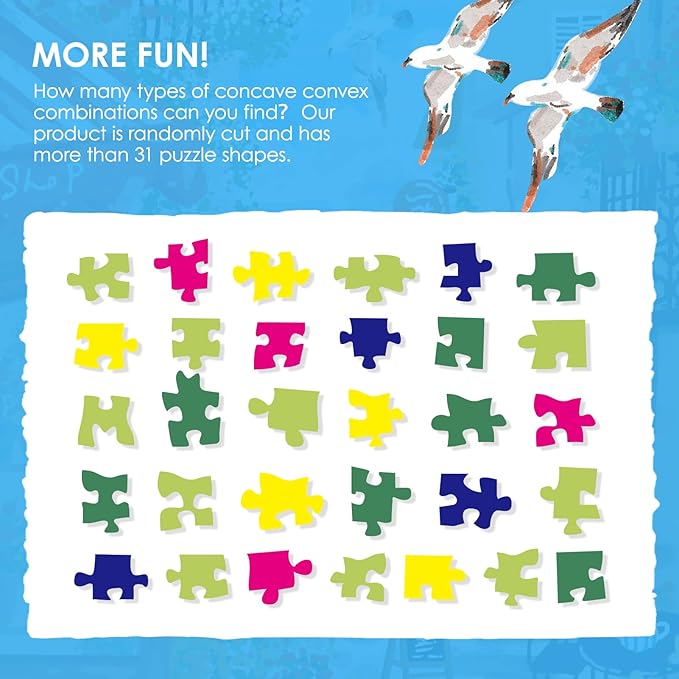MOMIBOOK Jigsaw Puzzles 1000 Pieces Puzzle for Adults of Sea Breeze Florist, Painting Image Seaside Flower Shop Difficult Challenging Hard Impossible Puzzle Unique Christmas Birthday Gifts