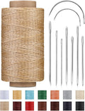 DIUDUS 218 Yards Upholstery Thread, Heavy Duty Thread for Hand Sewing, Sewing Kit with 9 Upholstery Needles for Hand Stitching Bookbinding Repair Canvas