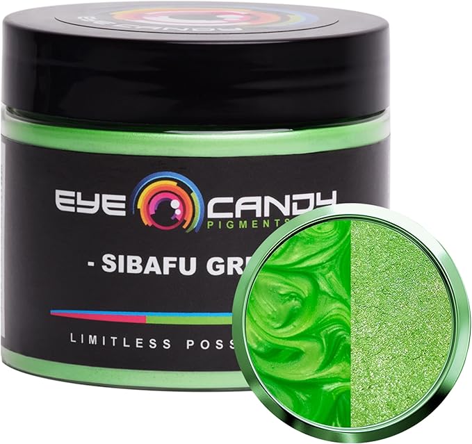 Eye Candy Pigments Premium Green Mica Powder - Sibafu Green (50gr) - for Epoxy, Resin, Soap, Paint, Woodworking, Acrylic Pouring, Bath Bombs, Fishing Lures - DIY Arts and Crafts Additive