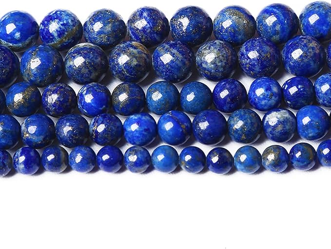 8mm 90PCS AAA+ Natural Lapis Lazuli Gemstone Beads Round Loose Stone Beads for Jewelry Making DIY Bracelets Necklace Earrings 32" 2 Strands