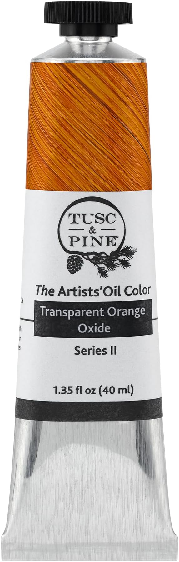 Tusc & Pine Artist Oil Paint - Transparent Orange Oxide, 40 ml, Non-Yellowing, Rich & Creamy Consistency, Maximum Pigment Load, Small Batch Milled Oil Paints Made in the USA for Professional Artists
