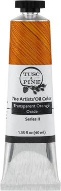 Tusc & Pine Artist Oil Paint - Transparent Orange Oxide, 40 ml, Non-Yellowing, Rich & Creamy Consistency, Maximum Pigment Load, Small Batch Milled Oil Paints Made in the USA for Professional Artists