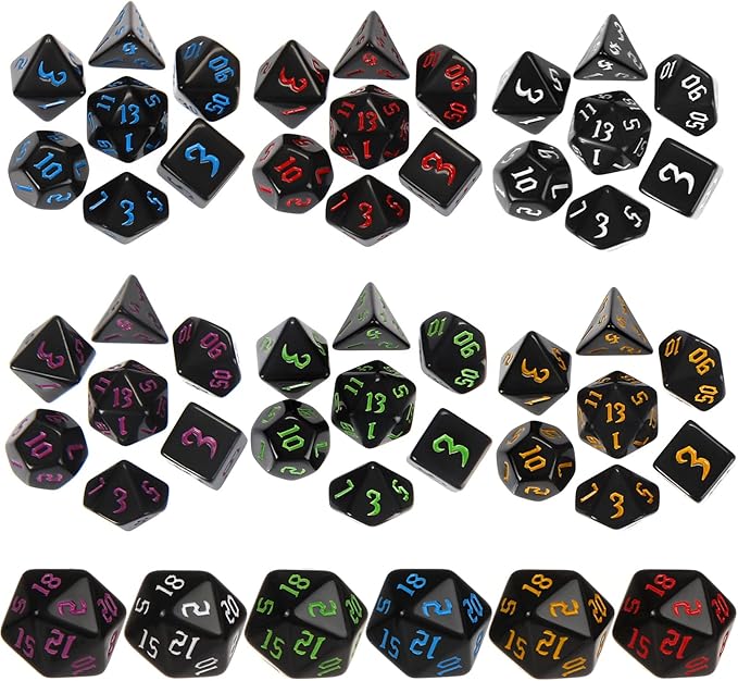 Yilloog Compatible with Dice Sets Bulk Polyhedral Dice with Drawstring Bag Multi Role Playing Table Game D4 D6 D8 D10 D% D12 D20 (418 Pcs,Assorted Style)