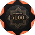 SLOWPLAY Nash Clay Poker Chips, 14 Grams Heavyweight Clay Composite, 40mm Large Chips in Bulk, Pack of 50 with Denomination of 5000