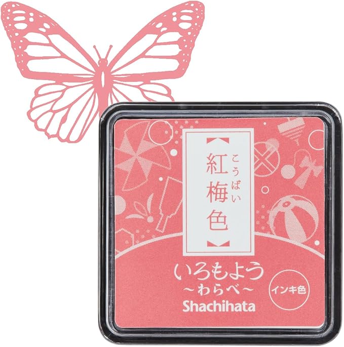 IROMOYO WARABE Stamp PAD, Small Traditional Japanese Ink Colour, Oil-Based Ink pad - Light Pale Pink