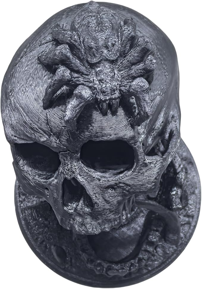 Skull Dice Tower Dungeons and Dragons RPG abletop Roleplaying Game Jail D&D (Random 7PCS D20 Dice Set Included) Black
