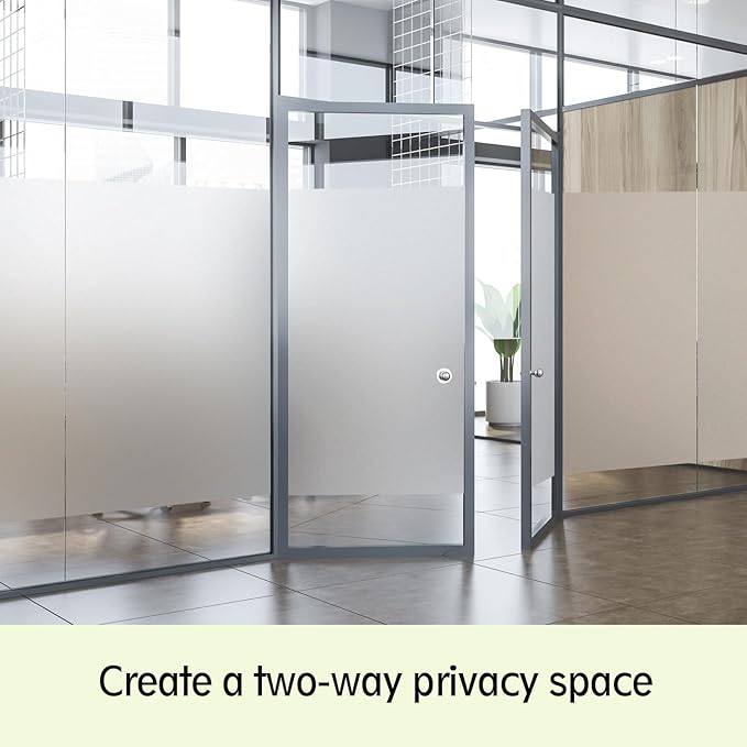Frosted Glass Window Privacy Film - UV Sun Blocking Heat Control, Static Cling Removable & Reusable for Home, Bathroom, and Office (Frosted 35.4 Inch x 32.8 Feet)