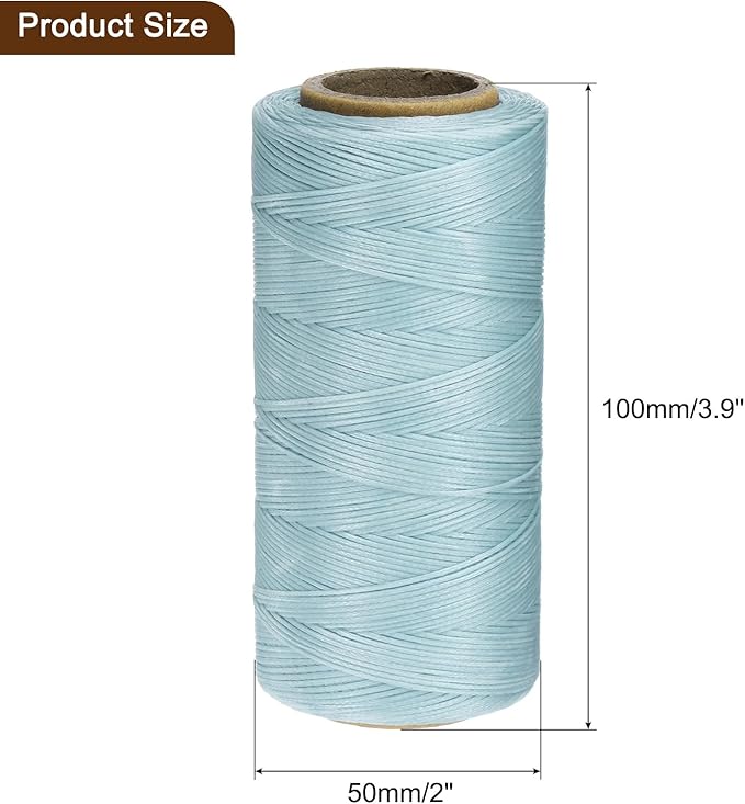 Uxcell 150D 0.8mm Flat Waxed Polyester Leather Sewing Thread, Dark Blue, 284 Yards (260m), 1 Roll