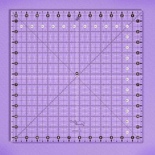 Non-Slip Square Quilt Template Ruler (12.5" x 12.5")