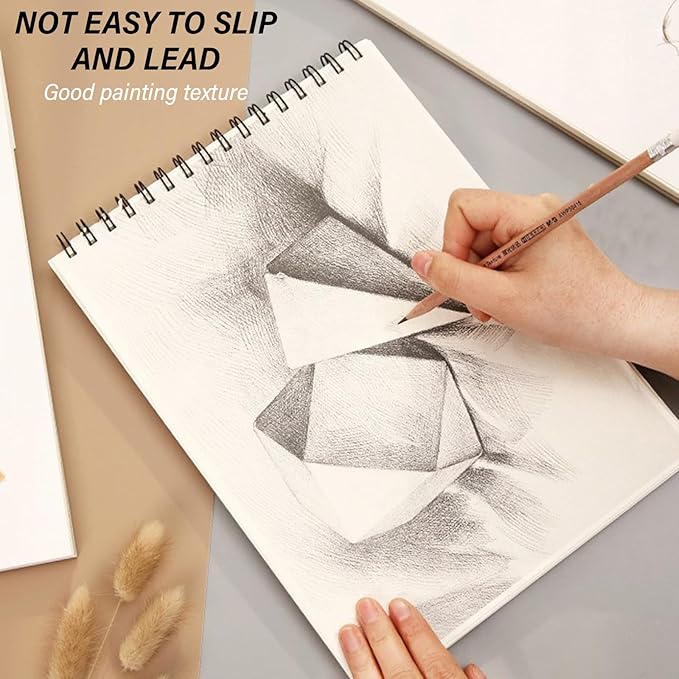 Cabreche Sketch Book Top Spiral Bound Sketch Pad, 9 x 12 inch,100GSM Thick Paper,50 Sheets 100 Pages,Art Sketchbook Artistic Aesthetic Writing Drawing Paper for Girls Women Cool Little Specter-Pink