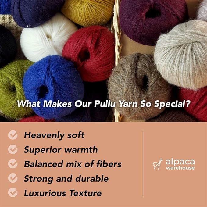Pullu - Baby Alpaca Merino Wool Yarn Set of 3 Skeins (150 Grams) Worsted Weight - Sourced Directly from Peru - Heavenly Soft and Perfect for Knitting and Crocheting (Leaf Green)