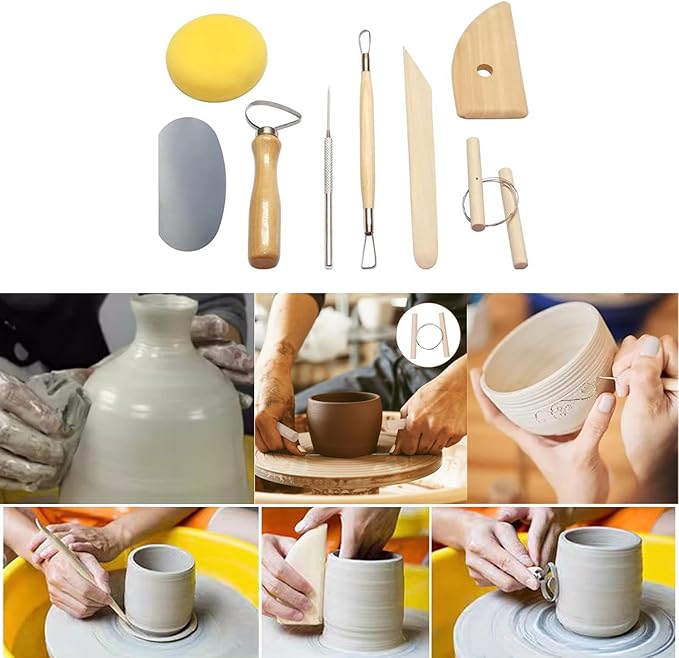 Clay Tools Kit, 52 PCS Complete Clay Tools Set for Sculpting and Pottery, Pottery Tools Includes Polymer Clay Tools, Sculpting Tools, Ceramic Tools, Clay Carving Tools, Perfect Pottery Tool Kit