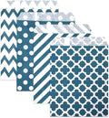 KEYYOOMY 100 Pcs Navy Blue Candy Buffet Bags Small Cookie Bags Polka Dot Paper Treat Bag for Wedding Birthday Party (5 inch x 7 inch)