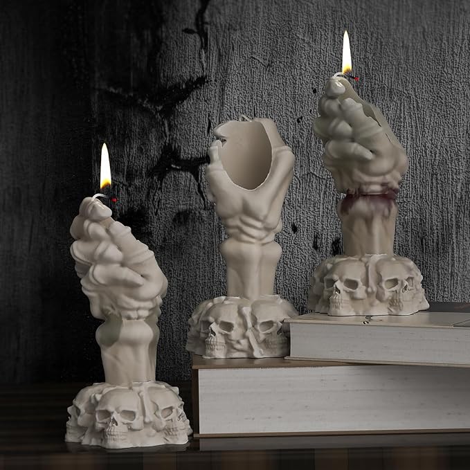 Skull Hand Soap & Candle Mold - Silicone 3D Molds for Candy & Home Decor - Resin Casting & Making Molds
