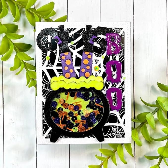 Cutting Dies Metal Stencils Scrapbooking Tools Flowers Lace Frame DIY Embossing Template for Paper Card Making Album Arts Crafts Supplies (Halloween Spider Web Frame-11.1x14.3cm)