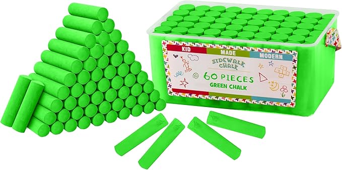 Kid Made Modern 60 Count Pack of Sidewalk Chalk – Green