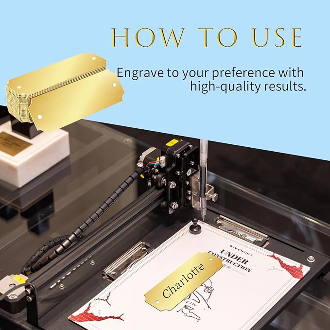 40 Pcs Name Plates Laser Engraved Solid Brushed Metal Plate with 100 pcs Screws Tag Frame Name Custom Name Personalized Plaque Blank Label with Screws and Adhesive Backing for DIY (1'' X 3'')