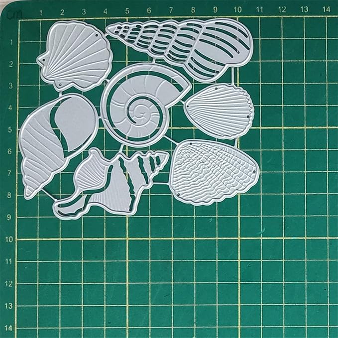 Mvchifay Cutting Dies for Card Making Metal Die-Cuts Scrapbooking Tool Hollow Frame DIY Craft Punch Template Embossing for Paper Album Decor (6-Shell Conch 11.1x9.7cm)