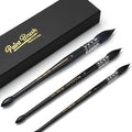 3PCS Squirrel Hair Watercolor Brushes, Fuumuui Professional Mop Round Quill Detail Fine Tip Watercolor Paint Brush Set for Water Color Gouache Ink Painting - Sizes #2, 6, 12