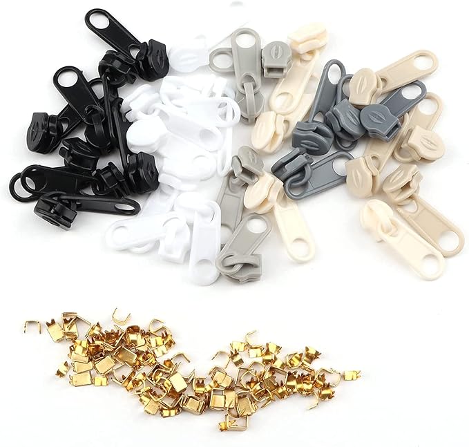Zippers by The Yard for Sewing, DOITEM 2.8 mm Zippers 22.4 m Nylon Endless Zip Set with Slider and Zip for Sewing and Crafts – 6 Colors
