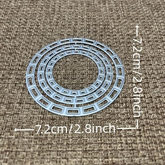 Lapoo Geometric Cutting Die for Scrapbooking - Durable, Cut Stencils for DIY Scrapbook Photo Album Decorative Paper Card, Card Making Supplies (Three Hollowed-Out Rings 2.8 x 2.8 in)
