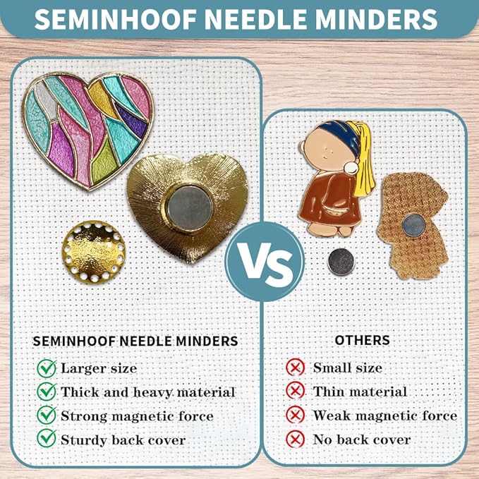 Magnetic Needle Minder Magnet Embroidery Accessories and Supplies Embroidery Needle Holder Cross Stitch Holder Needlework Supplies (Cardinal) (Love)