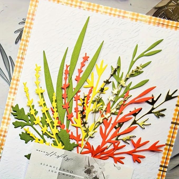 Lapoo Flowers Metal Cutting Die for Scrapbooking - Durable, Cut Stencils for DIY Scrapbook Photo Album Decorative Paper Card, Card Making Supplies, Embossing (Multiple Branches 5.1 x 4.4 in)
