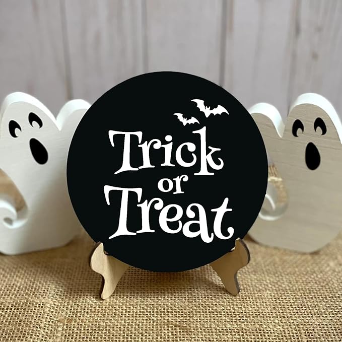 Halloween Stencils for Painting on Wood 3inch Small Halloween Stencil Reusable Boo Pumpkin Face Draw Templates for Wood Slice Windows Fabrics Tier Tray DIY Crafts Decor(R Stencils19-56P/3in)