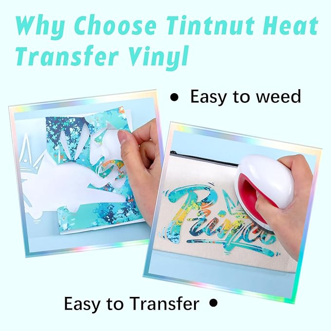 Tintnut Blue Splatter Heat Transfer Vinyl - 6 Sheets 10"x12" Watercolor HTV Patterned HTV Iron On Vinyl for T-Shirts Hats Clothes, Compatible with Cricut & Silhouette Cameo